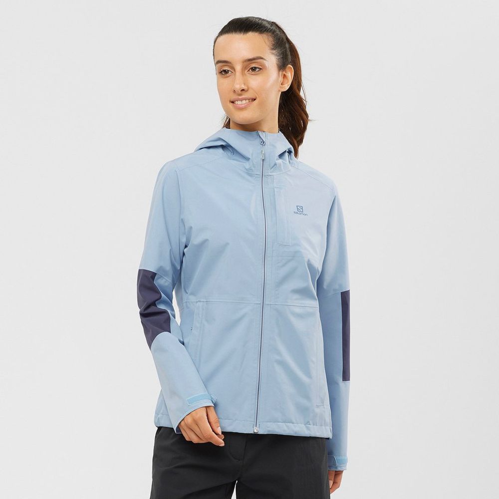 SALOMON OUTRACK 2.5L WATERPROOF Philippines - Women's Jackets - Blue | 172346-MIB